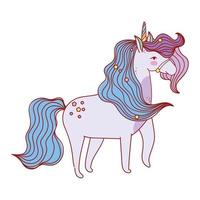 unicornio melena azul vector