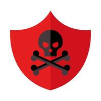 skull shield danger vector