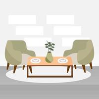 living room with chairs vector