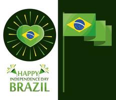 brazil independence day banners vector