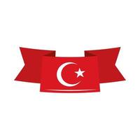 turkey flag in ribbon vector
