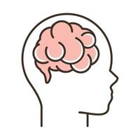 profile brain think vector