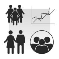 population analytics icon vector