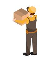 delivery man with box vector