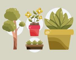 gardening tree and plants vector