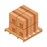 wooden boxes in pallet vector