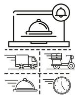 food delivery set vector