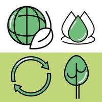 green and sustainable icons vector