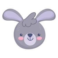 rabbit cute face vector