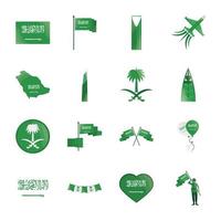 set of saudi arabia day vector