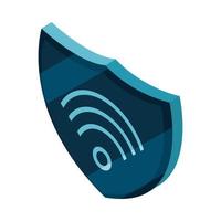 seguridad escudo wifi vector