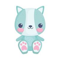 lindo gato de peluche de juguete vector