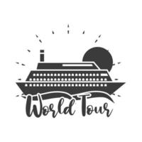 world tour in boat vector