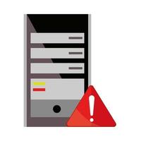 computer tower warning spam vector