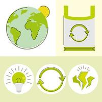 ecology and green energy set vector