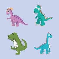 set with dinosaurs vector