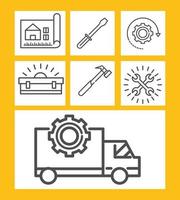 construction repair set vector