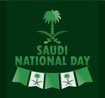 tarjeta verde del día de arabia saudita vector