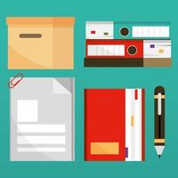 set of paperwork office vector