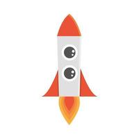 launching spaceship flat icon vector