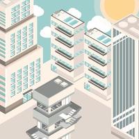 town apartment and center buildings vector