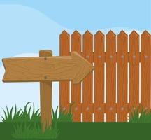 wood fence signpost vector