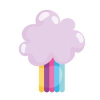 clima de nube de arco iris vector