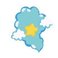 cloud and stars weather vector