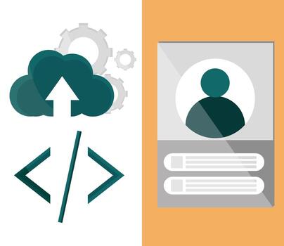 web design coding set vector