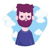 young man with beard vector