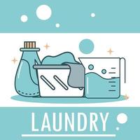 laundry clothes and detergent vector