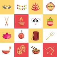 happy navratri set vector