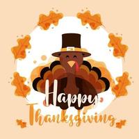 happy thanksgiving turkey vector