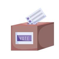 urna de votación y papeleta vector