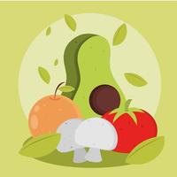 alimentos vegetales y frutas vector