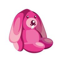 pink rabbit toy vector