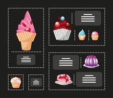 dessert menu products vector