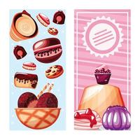 menu dessert brochure vector