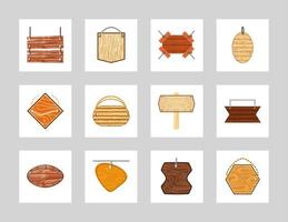 wood plank signboards vector