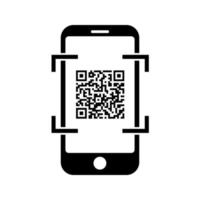 Phone icon Telephone icon symbol with QR code for app and messenger vector