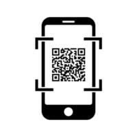 Phone icon Telephone icon symbol with QR code for app and messenger vector