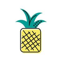 pineapple fruit retro vector