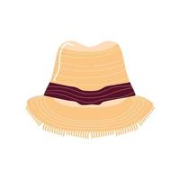 accesorio de sombrero de mimbre vector