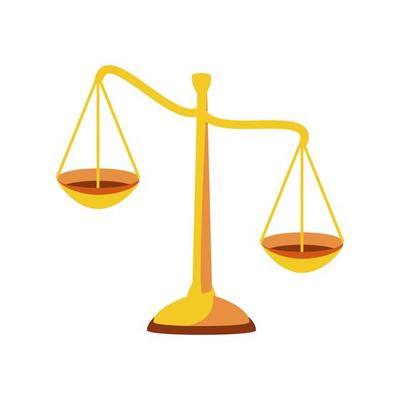 Justice balance symbol cute kawaii cartoon Vector Image