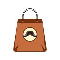 shopping bag with mustache vector