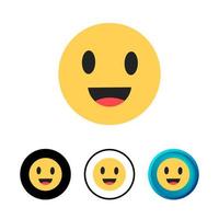 Modern Smiling Face Icon Illustration vector