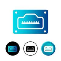 Abstract Hdmi Port Icon Set vector