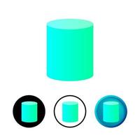 Abstract Cylinder Icon Set vector