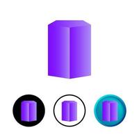 Abstract Hexagonal Prism Icon Illustration vector