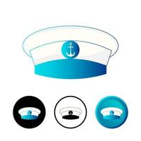 Abstract Marine Cap Icon Set vector